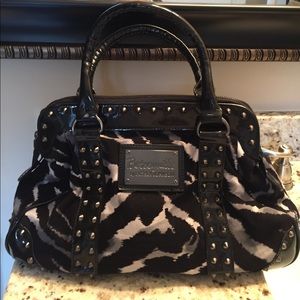 Betsy Johnson black animal print tote!